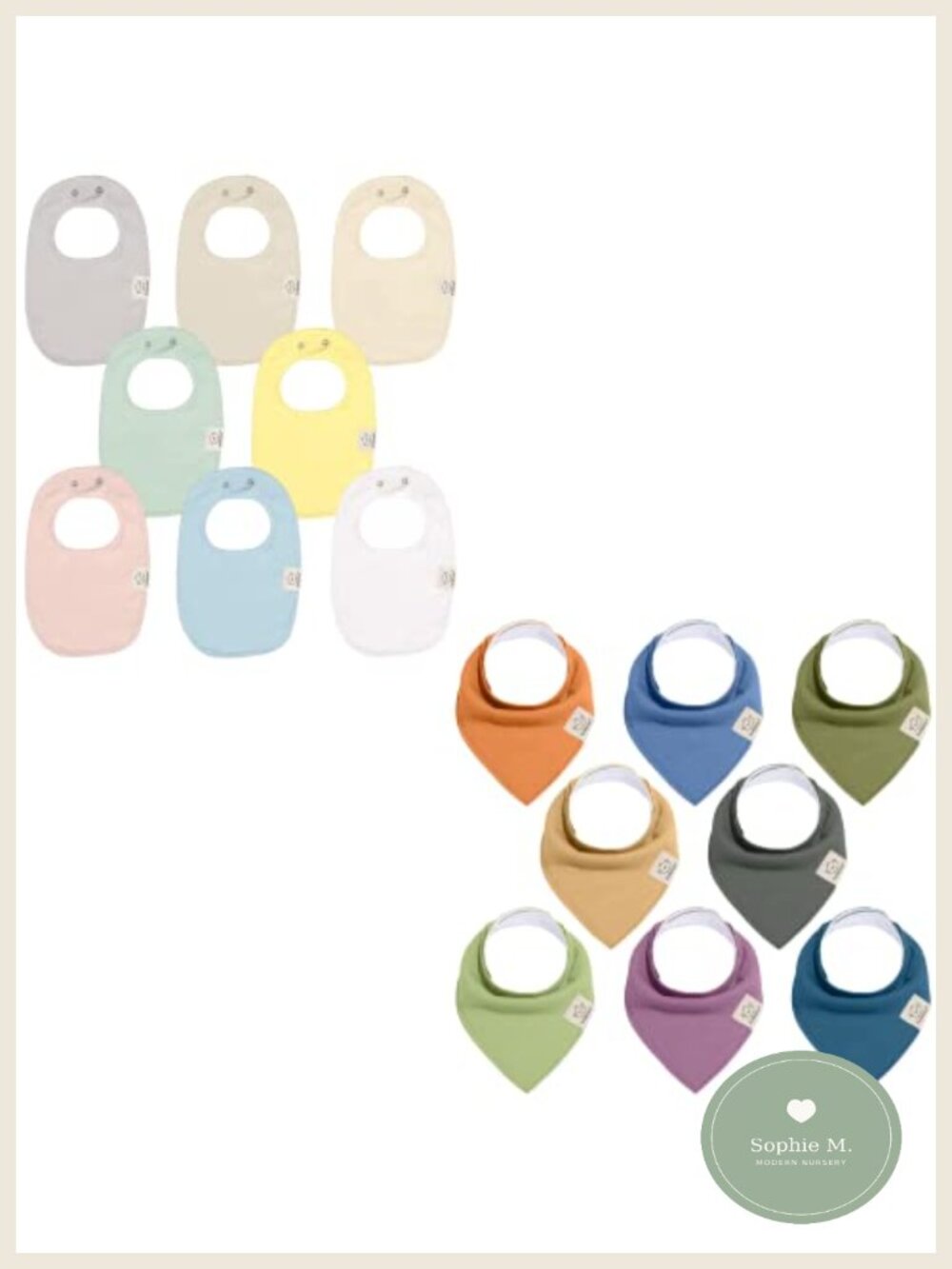 Organic Cotton 8-Pack Baby Bandana Drool Bibs Snap Closure